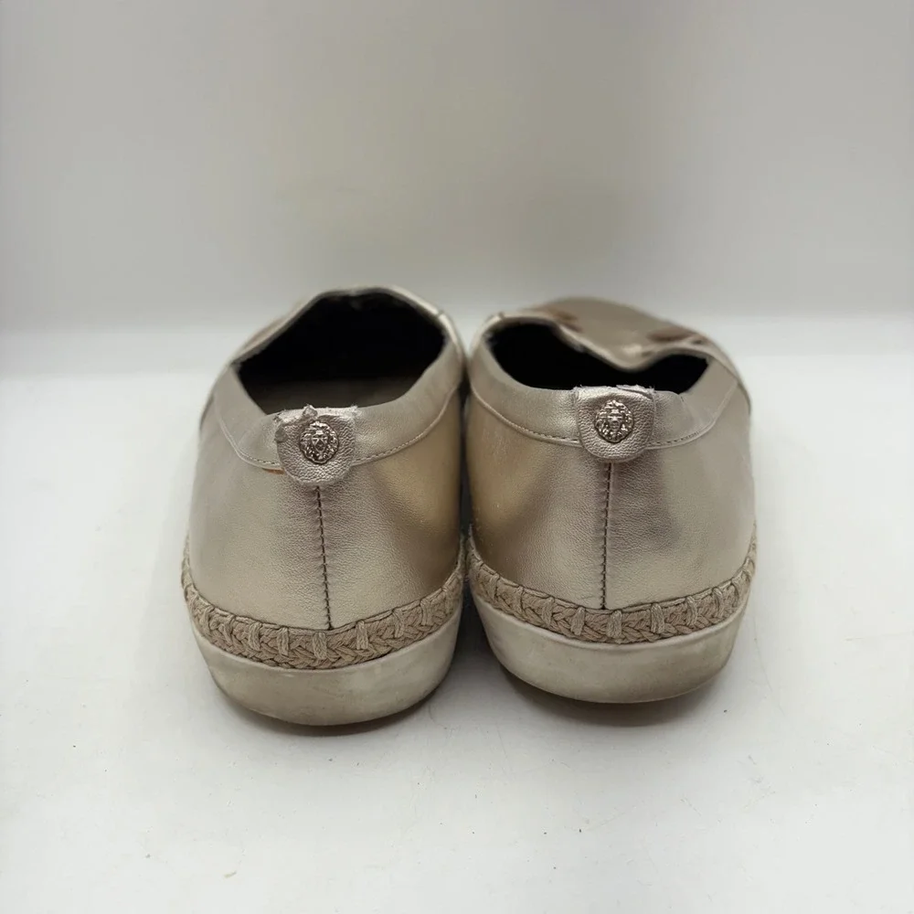 Anne Klein I Flex Zasha Espadrille Loafers Gold Metallic Woven‎ Size 9.5